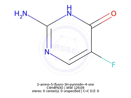 Chemical structure of 2-amino-5-fluoro-1H-pyrimidin-4-one