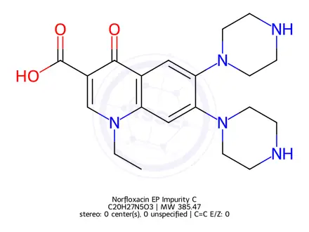 Chemical structure of Norfloxacin Impurity C