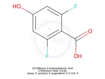 Chemical structure of 2,6-Difluoro-4-hydroxybenzoic Acid