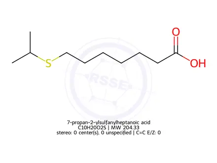 Chemical structure of 7-propan-2-ylsulfanylheptanoic acid