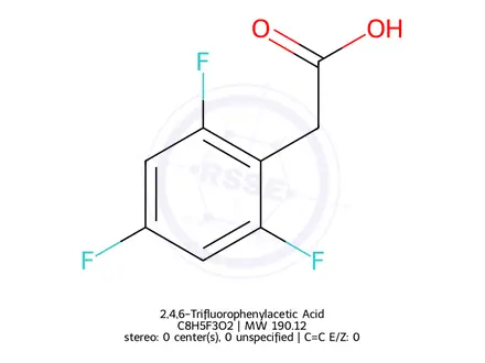 Chemical structure of 2,4,6-Trifluorophenylacetic Acid