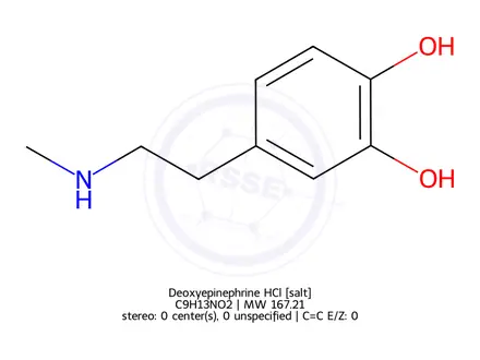 Chemical structure of Deoxyepinephrine HCl