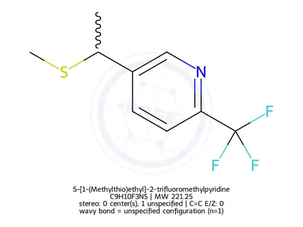 Chemical structure of 5-[1-(Methylthio)ethyl]-2-trifluoromethylpyridine