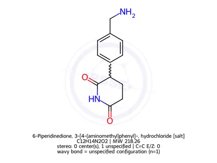 Chemical structure of ,6-Piperidinedione, 3-[4-(aminomethyl)phenyl]-, hydrochloride