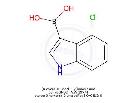 Chemical structure of (4-chloro-1H-indol-3-yl)boronic acid