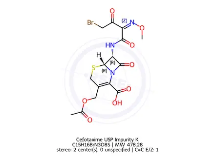 Chemical structure of Cefotaxime USP Impurity K