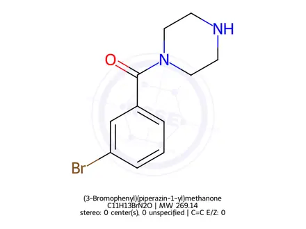Chemical structure of (3-Bromophenyl)(piperazin-1-yl)methanone
