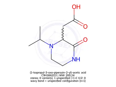 Chemical structure of (1-Isopropyl-3-oxo-piperazin-2-yl)-acetic acid