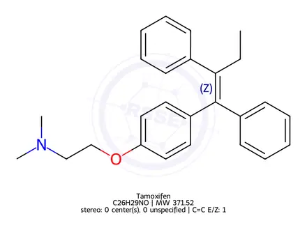 Chemical structure of Tamoxifen