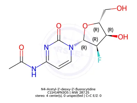 Chemical structure of N4-Acetyl-2'-deoxy-2'-fluorocytidine