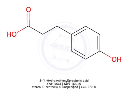 Chemical structure of 3-(4-Hydroxyphenyl)propionic acid