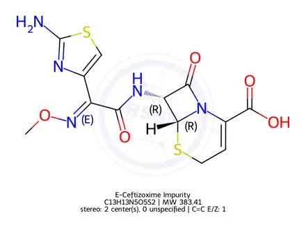 Chemical structure of E-Ceftizoxime Impurity