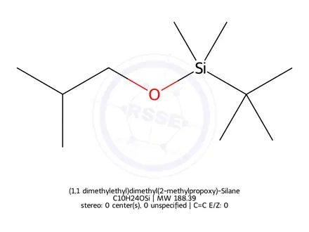 Chemical structure of (1,1 dimethylethyl)dimethyl(2-methylpropoxy)-Silane