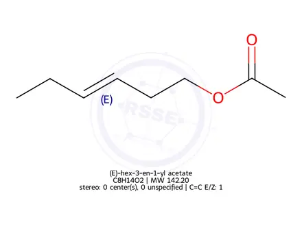 Chemical structure of (E)-hex-3-en-1-yl acetate
