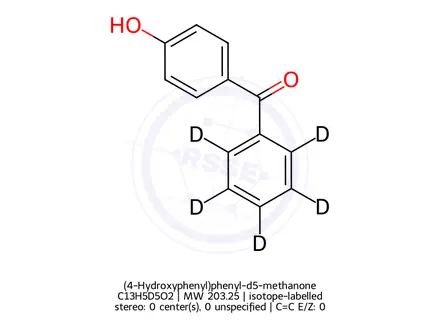 Chemical structure of (4-Hydroxyphenyl)phenyl-d5-methanone