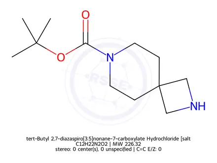 Chemical structure of tert-Butyl 2,7-diazaspiro[3.5]nonane-7-carboxylate Hydrochloride