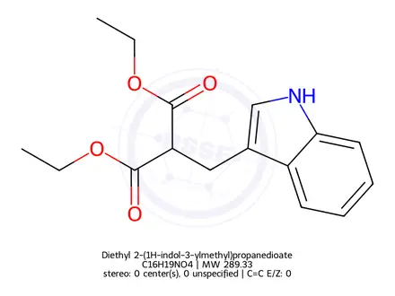 Chemical structure of Diethyl 2-(1H-indol-3-ylmethyl)propanedioate