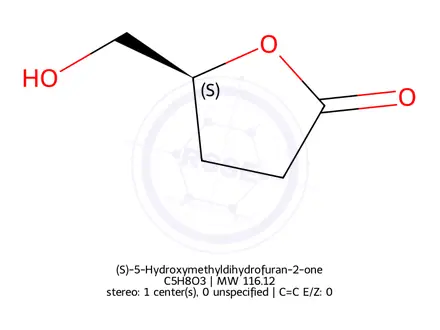 Chemical structure of (S)-5-Hydroxymethyldihydrofuran-2-one