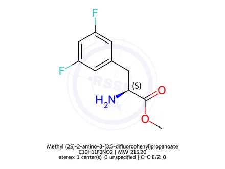 Chemical structure of Methyl (2S)-2-amino-3-(3,5-difluorophenyl)propanoate
