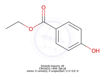 Chemical structure of ethyl 4-hydroxybenzoate