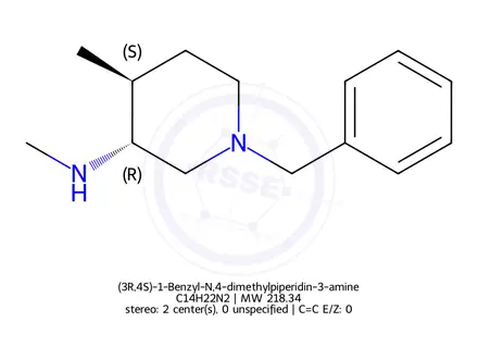Chemical structure of (3R,4S)-1-Benzyl-N,4-dimethylpiperidin-3-amine