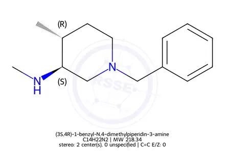 Chemical structure of (3S,4R)-1-benzyl-N,4-dimethylpiperidin-3-amine