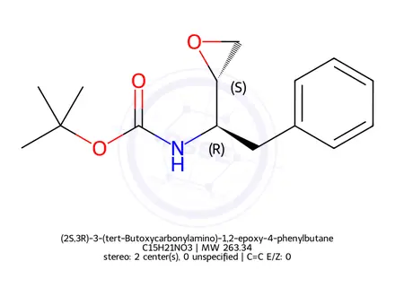 Chemical structure of (2S,3R)-3-(tert-Butoxycarbonylamino)-1,2-epoxy-4-phenylbutane
