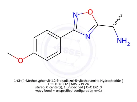 Chemical structure of 1-(3-(4-Methoxyphenyl)-1,2,4-oxadiazol-5-yl)ethanamine Hydrochloride