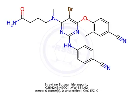 Chemical structure of Etravirine Butanamide Impurity