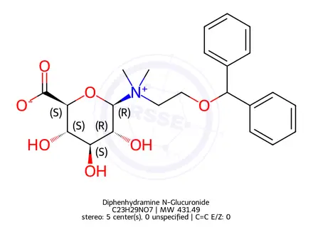 Chemical structure of Diphenhydramine N-Glucuronide