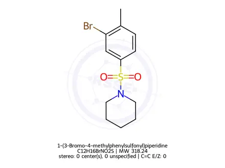 Chemical structure of 1-(3-Bromo-4-methylphenylsulfonyl)piperidine