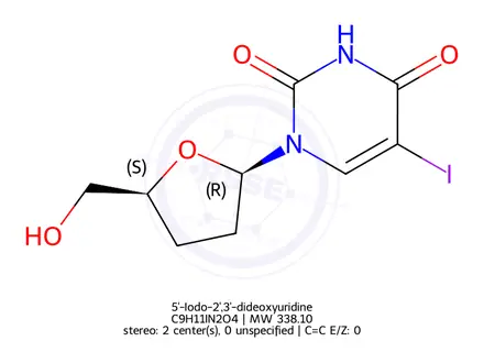 Chemical structure of 5'-Iodo-2',3'-dideoxyuridine