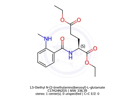Chemical structure of 1,5-Diethyl N-[2-(methylamino)benzoyl]-L-glutamate