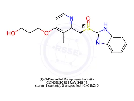 Chemical structure of (R)-O-Desmethyl Rabeprazole Impurity