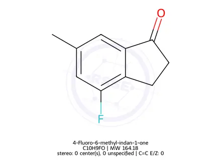 Chemical structure of 4-Fluoro-6-methyl-indan-1-one