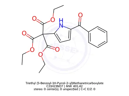 Chemical structure of 2-Benzoylpyrrole Methanetricarboxylic Acid 1,1,1-Triethyl Ester