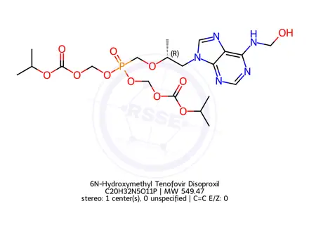Chemical structure of 6N-Hydroxymethyl Tenofovir Disoproxil