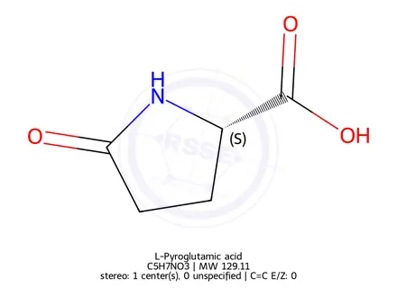 Chemical structure of L-Pyroglutamic acid