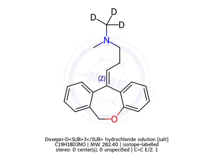 Chemical structure of Doxepin-D<SUB>3</SUB> hydrochloride solution