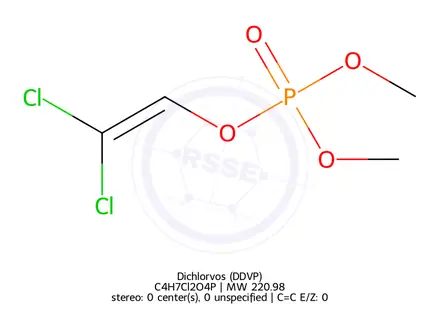 Chemical structure of Dichlorvos (DDVP)