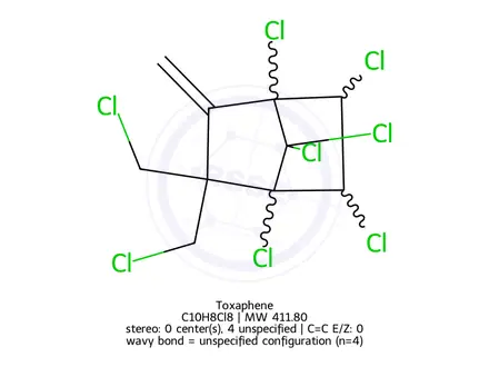 Chemical structure of Toxaphene