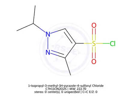 Chemical structure of 1-Isopropyl-3-methyl-1H-pyrazole-4-sulfonyl Chloride