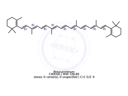 Chemical structure of Betacarotenum