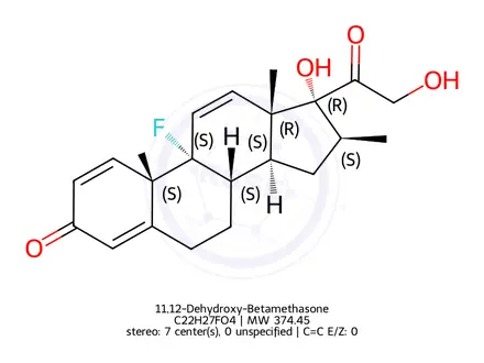 Chemical structure of 11,12-Dehydroxy-Betamethasone