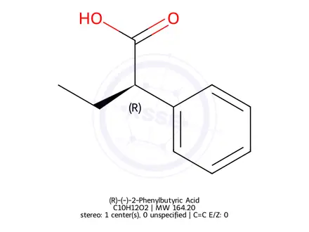 Chemical structure of (R)-(-)-2-Phenylbutyric Acid