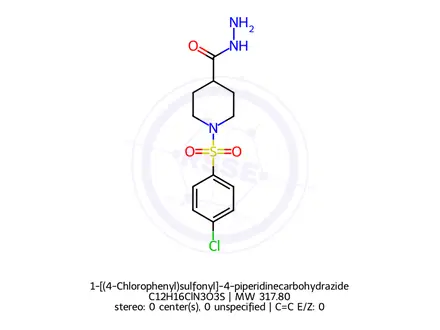 Chemical structure of 1-[(4-Chlorophenyl)sulfonyl]-4-piperidinecarbohydrazide