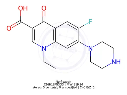 Chemical structure of Norfloxacin