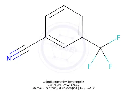 Chemical structure of 3-(trifluoromethyl)benzonitrile