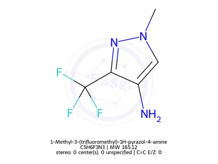 Chemical structure of 1-Methyl-3-(trifluoromethyl)-1H-pyrazol-4-amine
