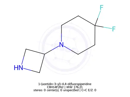 Chemical structure of 1-(azetidin-3-yl)-4,4-difluoropiperidine